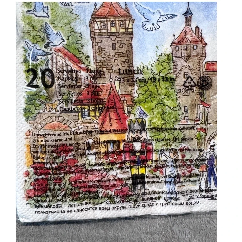 Kathe Wohlfahrt Rothenburg ob der Tauber Germany Paper Napkins 20ct 3-Ply *New